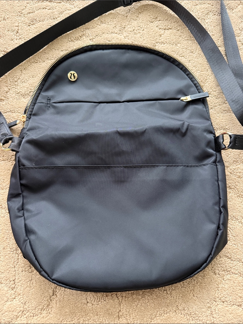 Lululemon All Night Festival Bag 5L Black Crossbody Bag with Gold Logo - Picture 3 of 5